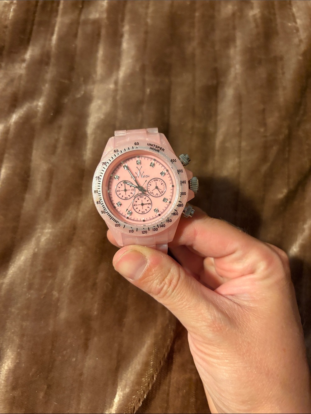 Vix Pink Silicone Chronograph-Style Women's Watch